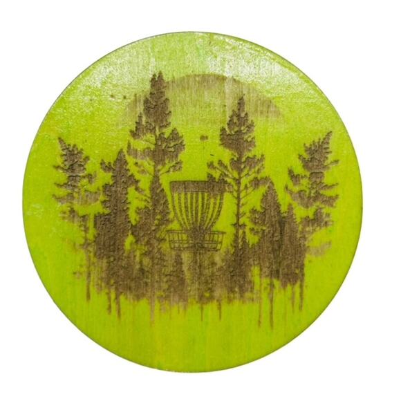 Disc Golf Mini Wood Laser Engraved Bottle Opener 4" Discgolf Scene - Picture 2 of 3